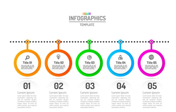 Infographics创意概念、商业信息模板选项、数据标签计划. — 图库矢量图片