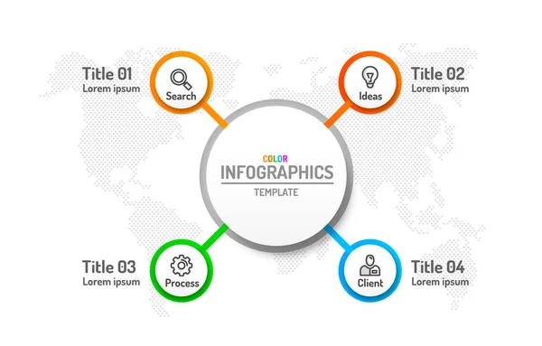 インフォグラフィック作成コンセプト、ビジネス情報テンプレートオプション、データラベルプラン. — ストックベクタ