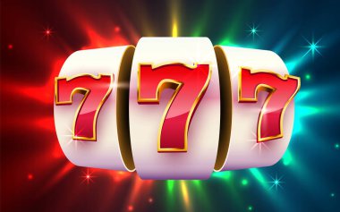 Kumar makinesi büyük ikramiyeyi kazandı. Çevrimiçi kumarhane afişi. 777 kumarhane geçmişi
