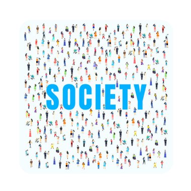 Toplum insanları şehri, sosyal halk geçmişi. Vektör