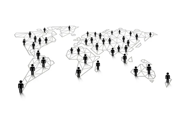 Conectar personas en línea global. Concepto de red social. Vector — Vector de stock