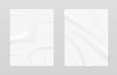 Kağıt dalga boş poster. Dikey iş belgelerini sayfa. Vektör