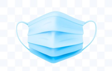 Virüsten tıbbi maske koruması, ilaç objesi. Vektör