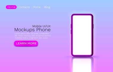 Model ui şablonu, web sitesi pankart uygulaması ekranı. Vektör