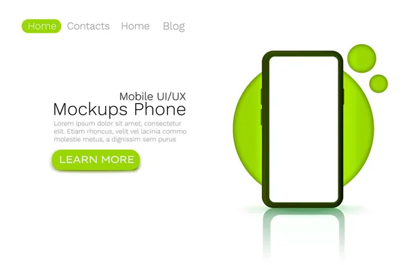 Modello di Mockups ui, schermo dell'app banner del sito web. Vettore — Vettoriale Stock