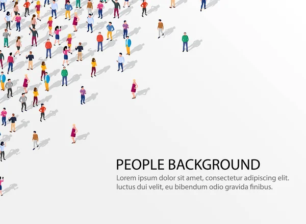 Grande grupo de pessoas em fundo branco. Conceito de comunicação de pessoas. — Vetor de Stock