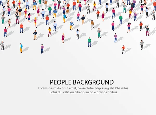 Stor grupp människor med vit bakgrund. Medborgarnas kommunikationskoncept. — Stock vektor