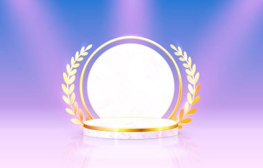 İş kavramları için sahne sunumu kaidesi, podyum objesi. Vektör