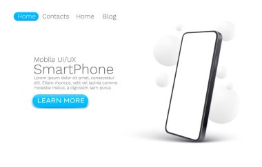 Akıllı telefon mobil ekranı, teknoloji mobil ekran ışığı. Vektör