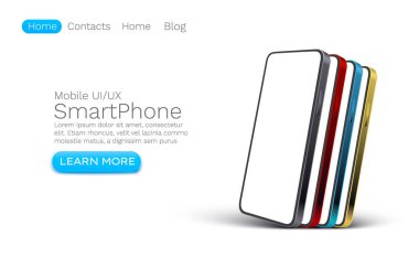 Akıllı telefon mobil ekranı, teknoloji mobil ekran ışığı. Vektör