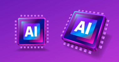 Ai chip, yenilik teknolojisi, ai sanat teknolojisi. Vektör