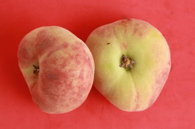 Renkli arka planda Paraguay şeftali