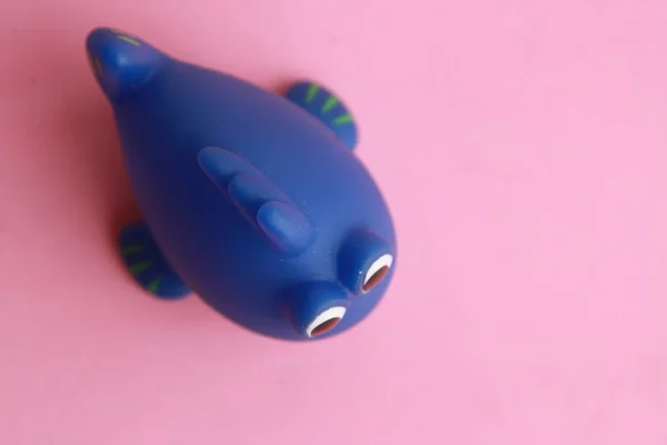 Brinquedo Infantil Para Banheira Azul Forma Peixe — Fotografia de Stock
