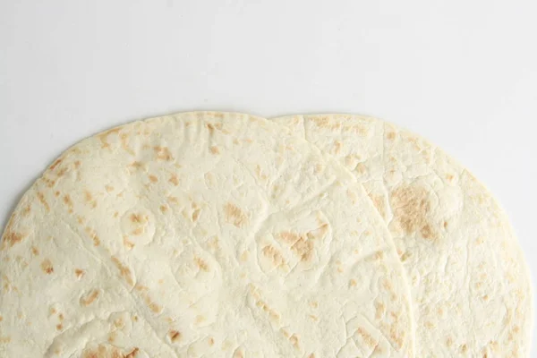 Mexicaanse Tarwemeel Tortilla Taco Maken — Stockfoto