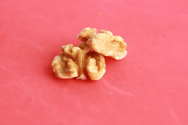Peeled Walnuts Colorful Background — Stock Photo, Image