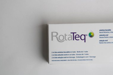 Saragossa İspanya. 14 Haziran 2019, rotavirüs virüsüne karşı aşı kutusu