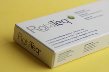 Saragossa İspanya. 14 Haziran 2019, rotavirüs virüsüne karşı aşı kutusu