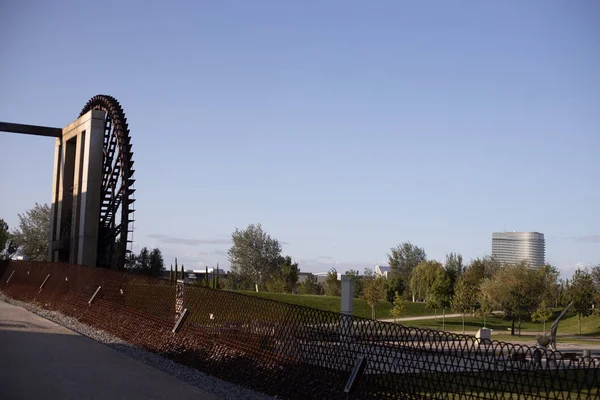 Zaragoza Spanje Augustus 2019 Waterpark Naast Het Elektriciteitsbedrijf Endesa Zaragoza — Stockfoto