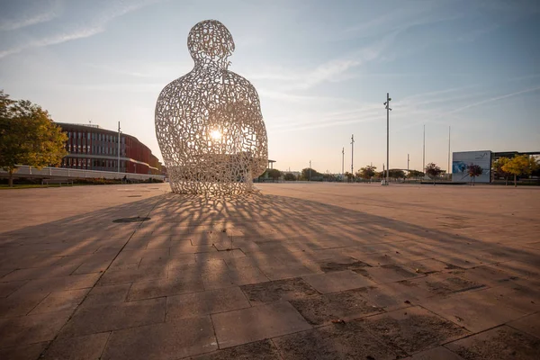 Zaragoza Espanha Janeiro 2019 Escultura Formada Com Letras Cidade Zaragoza — Fotografia de Stock