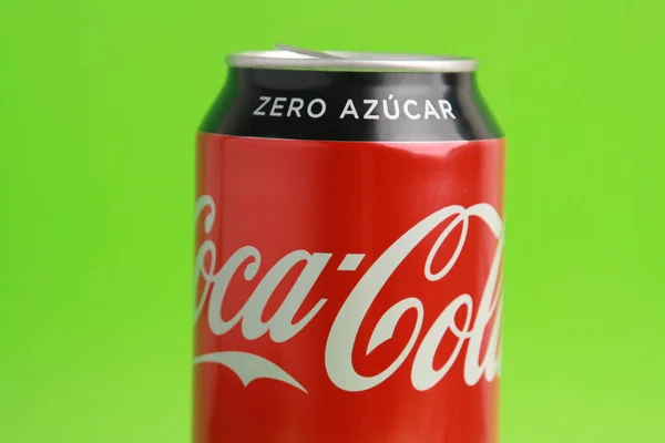 Saragossa Spanyolország 2019 Május Coca Cola Brand Zero Üdítőital Doboz — Stock Fotó