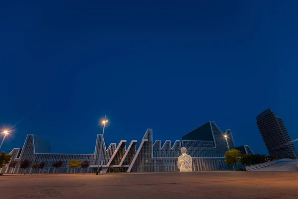 Zaragoza España Enero 2019 Palacio Congresos Zaragoza Noche — Foto de Stock