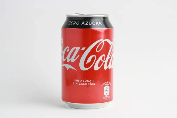 Saragossa Spanyolország 2019 Május Coca Cola Brand Zero Üdítőital Doboz — Stock Fotó