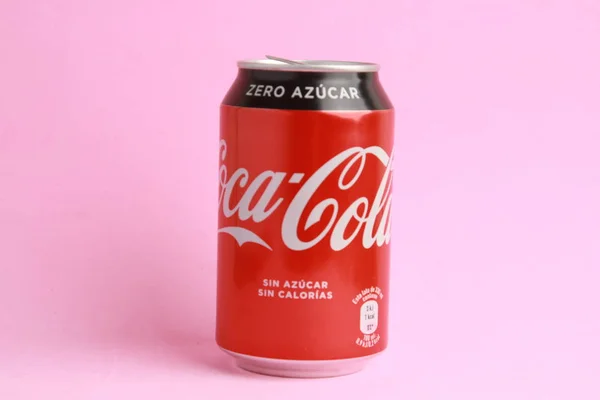 Saragossa Espanha Maio 2019 Coca Cola Marca Zero Refrigerante Pode — Fotografia de Stock