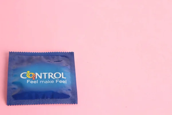 Saragossa Espanha Setembro 2018 Preservativos Látex Marca Controle Nature — Fotografia de Stock