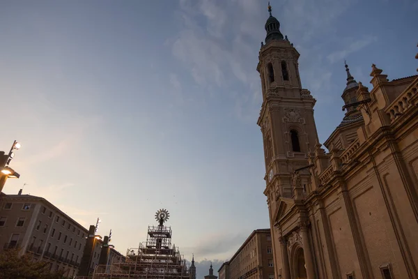 Zaragoza Spanyolország Október 2019 Szűz Pillér Készített Felajánlása Virágok Nap — Stock Fotó