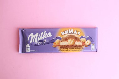 Zaragoza İspanya. 18 Eylül 2018, çikolatalı süt tableti.