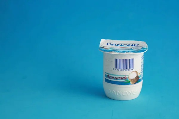 Saragossa Spanyolország Június 2019 Danone Márka Cukros Joghurt — Stock Fotó