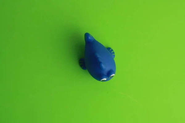 Brinquedo Infantil Para Banheira Azul Forma Peixe — Fotografia de Stock