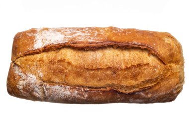 Yukarıdaki beyaz arka plan üzerinde izole kırsal ev yapımı ekmek