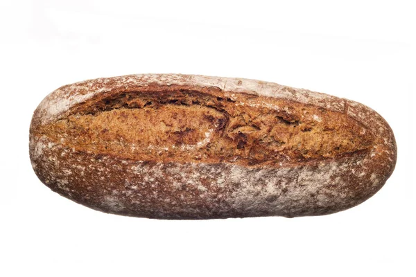 Från Ovan Rustika Hembakat Bröd Isolerad Vit Bakgrund — Stockfoto