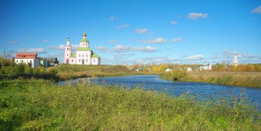 Suzdal sonbahar manzara. Rusya'nın altın yüzük.
