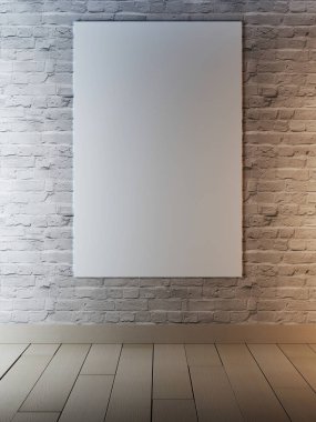 poster çerçeveleri hipster vintage iç arka planda alay. 3D render