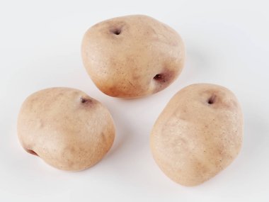 Yeni patates beyaz arka plan üzerinde izole kapatın. 3D render.