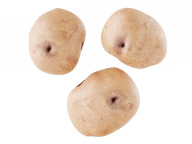 Yeni patates beyaz arka plan üzerinde izole kapatın. 3D render.