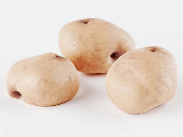 Neue Kartoffel Isoliert Auf Weißem Hintergrund Nahaufnahme Darstellung — Stockfoto