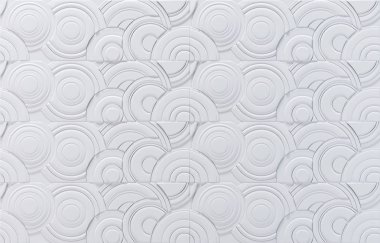 Daireler bir sürü duvar üzerinde 3B paneli beyaz. 3D render.