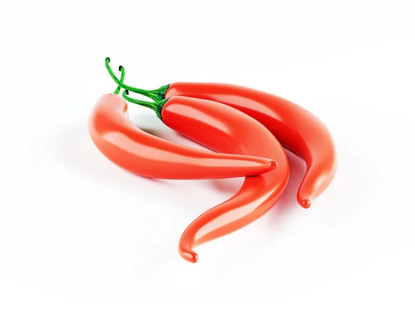 Isolated Peppers Collection Various Red Hot Chili Peppers Isolated White — Stock Photo, Image