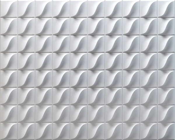 Біла Абстрактна Текстура Тла Плитки Хвилями Візуалізація — стокове фото