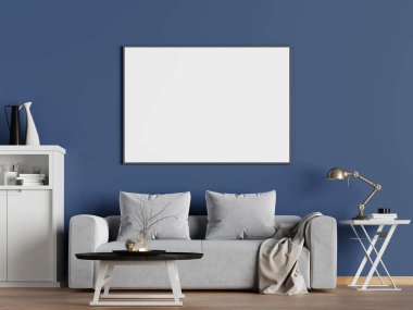 poster çerçevesi hipster iç arka plan, İskandinav tarzı, 3d render, 3d çizim kadar alay