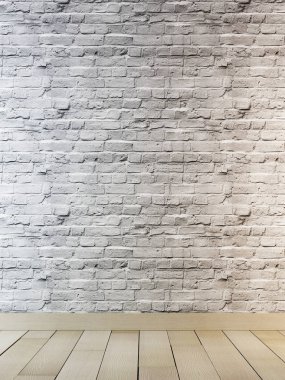 Kentsel arka plan, tuğla duvar, endüstriyel tuğla duvar 3d render ile boş.