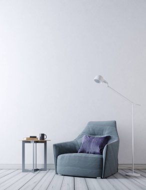 modern iç arka plan, İskandinav tarzı, 3d render, 3d resimde boş duvar alay