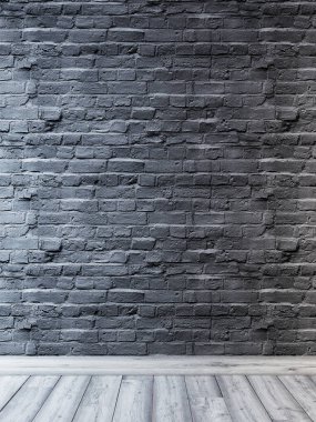 Kentsel arka plan, tuğla duvar, endüstriyel tuğla duvar 3d render ile boş.