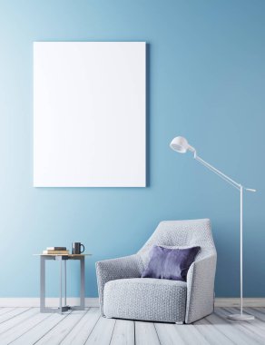 poster çerçevesi hipster iç arka plan, İskandinav tarzı, 3d render, 3d çizim kadar alay