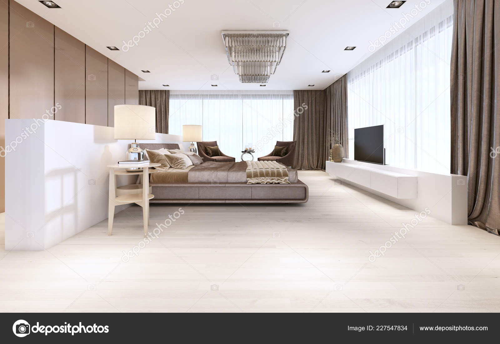 Luxurious Modern Master Bedroom Light Colors Pastel Colors