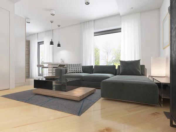 Luksusowe Nowoczesne Studio Apartament Nowoczesnym Stylu Renderowania — Zdjęcie stockowe