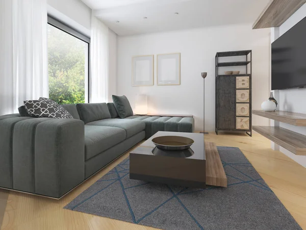 Apartemen Studio Modern Mewah Dengan Gaya Kontemporer Perender — Stok Foto